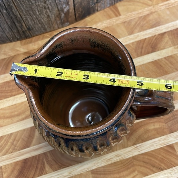 Vintage | Artist Signed | Handcrafted | Pottery | Pitcher/Vase | Decor | Brown - Picture 11 of 12